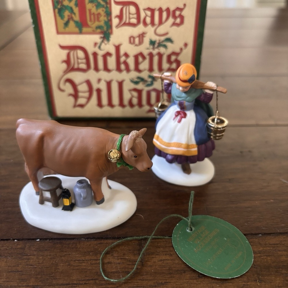 Dept 56 Twelve Days of Dickens Village VIII "Eight Maids A-Milking" 58384 EUC